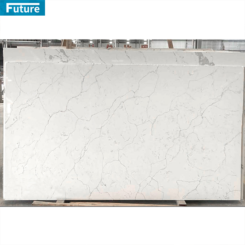 Customize Size Modern Grey Quartz Artificial Stone Slab for Kitchen Countertop Floor Tiles Wall Panel Bathroom Vanity