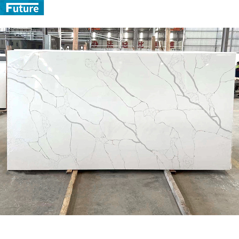 Luxury Pure Grey Veins Printed Quartz Stone Engineered Stone Artificial Quartz Stone Kitchentop Countertop Big Slab