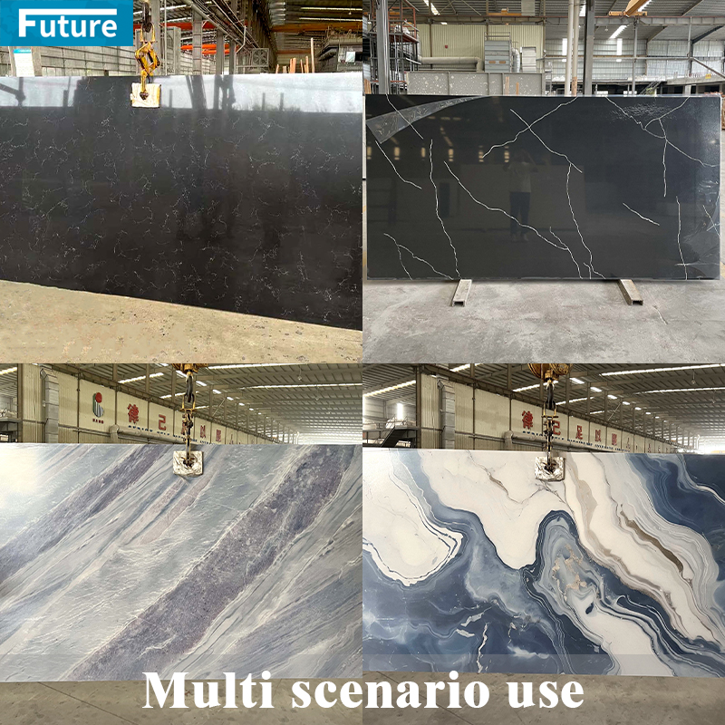 Luxury Pure Grey Veins Printed Quartz Stone Engineered Stone Artificial Quartz Stone Kitchentop Countertop Big Slab