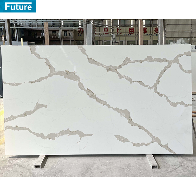 Luxury Zero Silica Pure Whie Black Artificial Quartz Slab for Kitchen Countertop Villa Staircase Floor Tiles Vanity Top Wall Panel Home Decoration Hotel Lobby Decoration