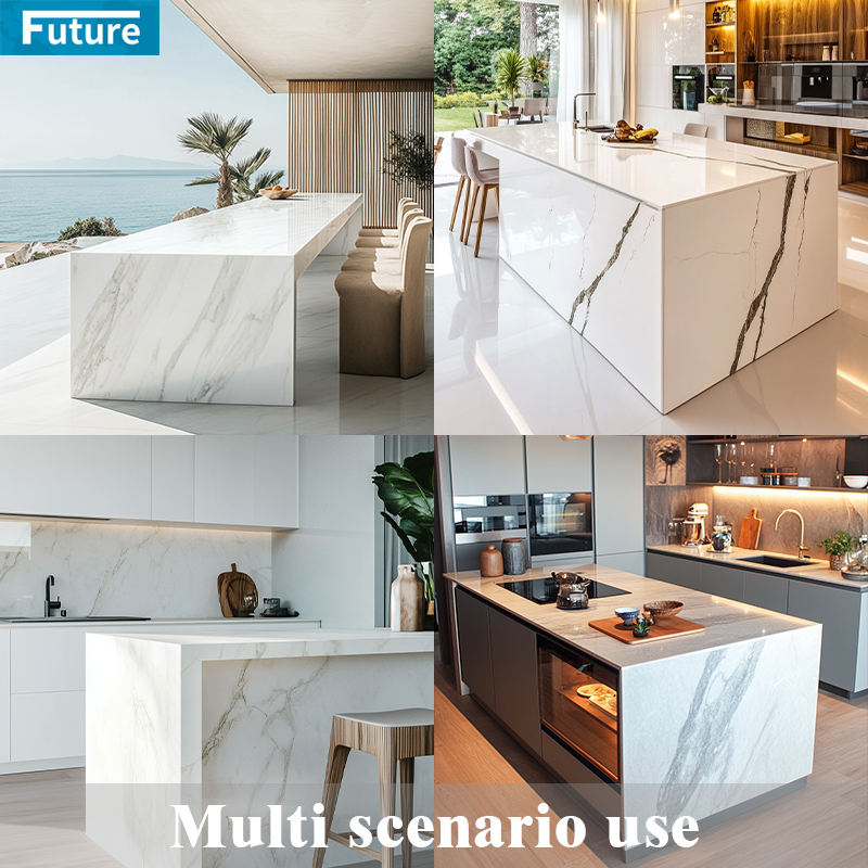 Luxury Zero Silica Pure Whie Black Artificial Quartz Slab for Kitchen Countertop Villa Staircase Floor Tiles Vanity Top Wall Panel Home Decoration Hotel Lobby Decoration