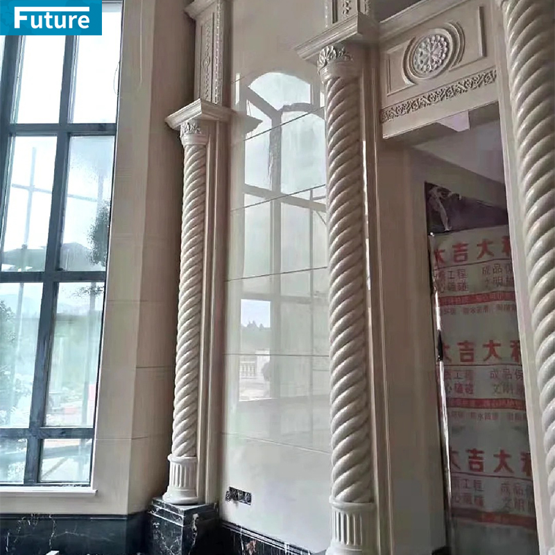 Luxury Style 3D Modern Marble Liner Pillar for Home Villa Livingroom Decoration Project Hotel Lobby Decor Wall Panel Fireplace