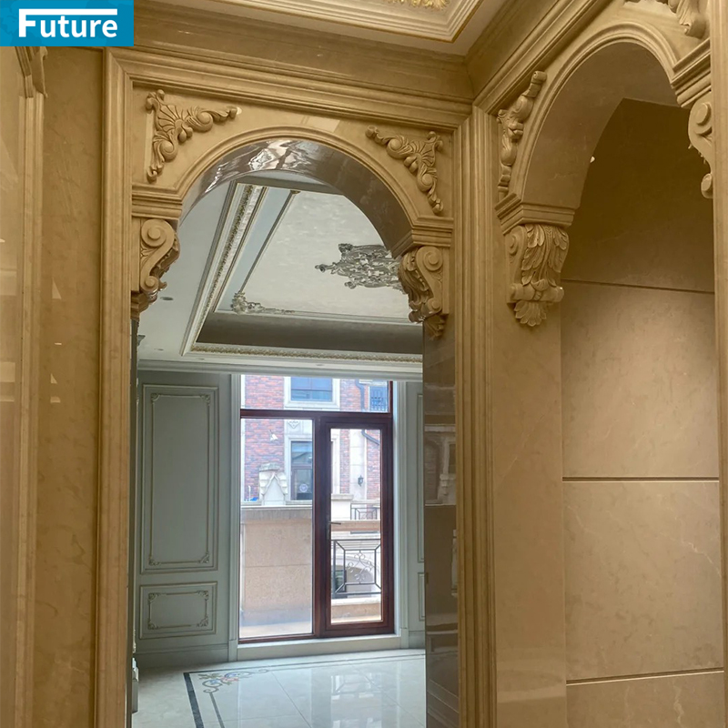 Luxury Style 3D Modern Marble Liner Pillar for Home Villa Livingroom Decoration Project Hotel Lobby Decor Wall Panel Fireplace