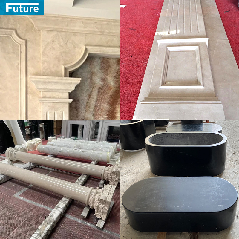 Customize Size Shape Royal Beige Marble Liner for Home Villa Livingroom Wall Decoration Project Hotel Lobby Decor Staircase