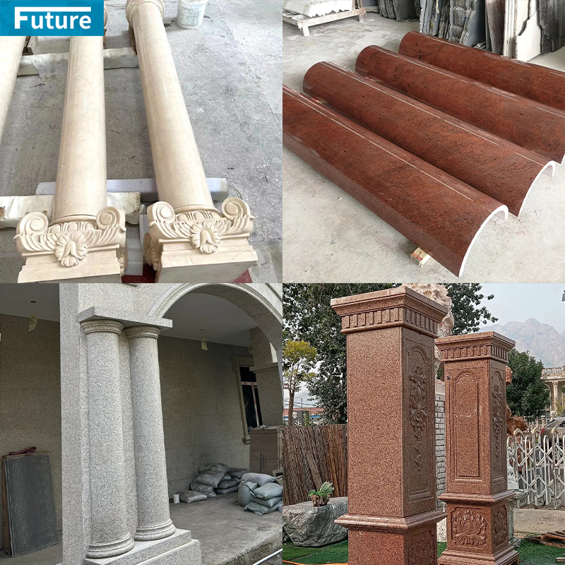 Customize Size Shape Chinese Style Royal Marble Pillar for Home Villa Decoration Project Hotel Lobby Decor