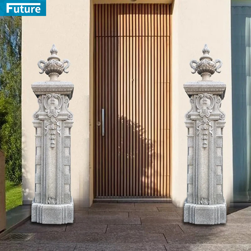 Outdoor Luxury Decorative House Pillars Designs White Marble Columns Prices Roman Column for Villa Decoration Project