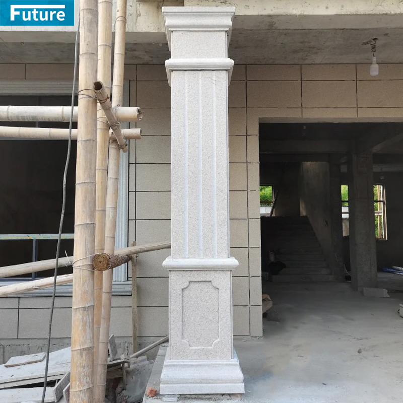 Customize Size Villa Outdoor Luxury Decorative House Pillars Designs Beige Marble Columns Prices Roman Column