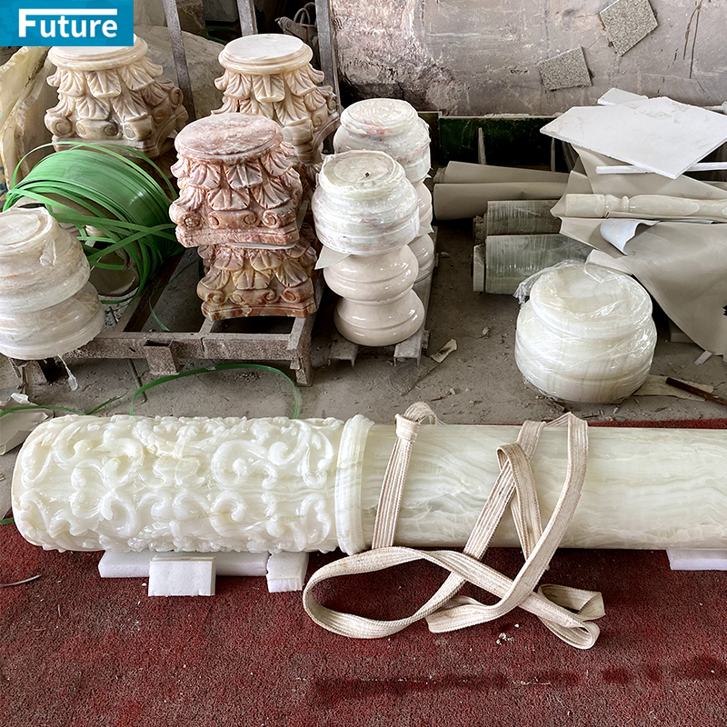 Outdoor Luxury Decorative House Pillars Modern Designs White Marble Columns Prices Roman Column for Villa Decoration Project