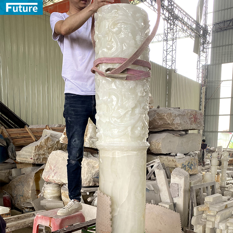 Outdoor Luxury Decorative House Pillars Modern Designs White Marble Columns Prices Roman Column for Villa Decoration Project