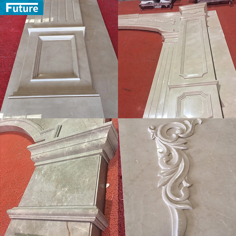 Customize Size Shape White Beige Marble Slab Tiles for Home Villa Livingroom Wall Decoration Project Hotel Lobby Decor Staircase