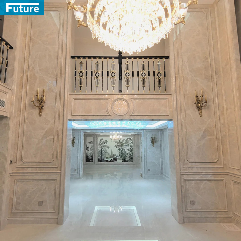 Royal Style Roma Beige Marble Liner Tiles for Home Villa Livingroom Wall Decoration Project Hotel Lobby Decor Staircase