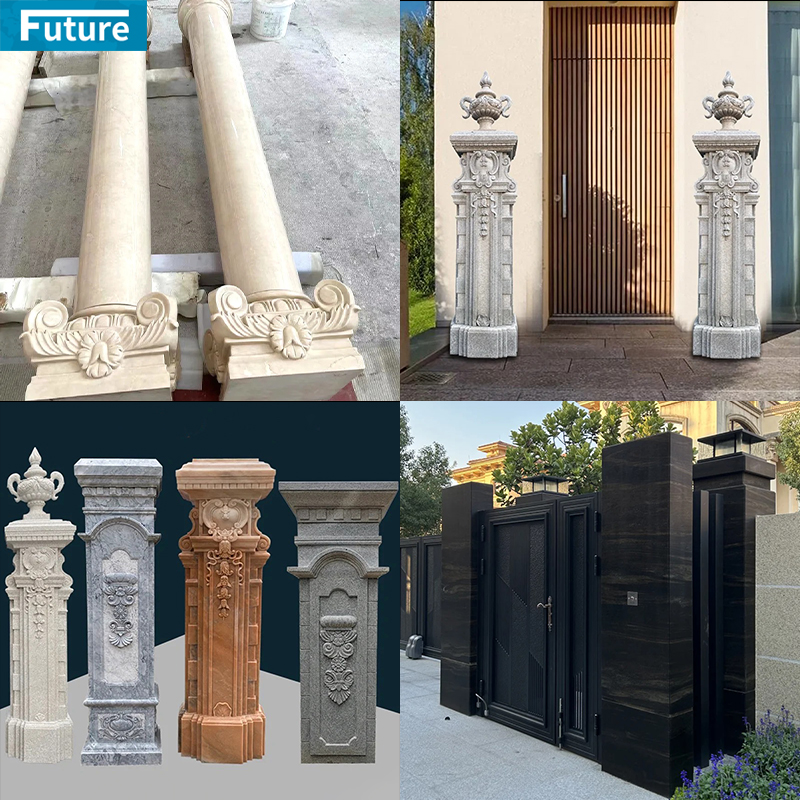 Customize Color Luxury Modern Design Interior Marble Column Pillar Liner for Villa Hotel Lobby Decoration Project