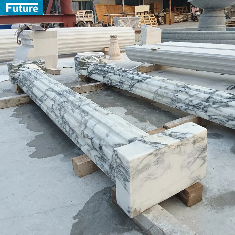 Customize Luxury Modern Interior Arabescato White Marble Roma Column Pillar Liner for Villa Hotel Lobby Decoration Project