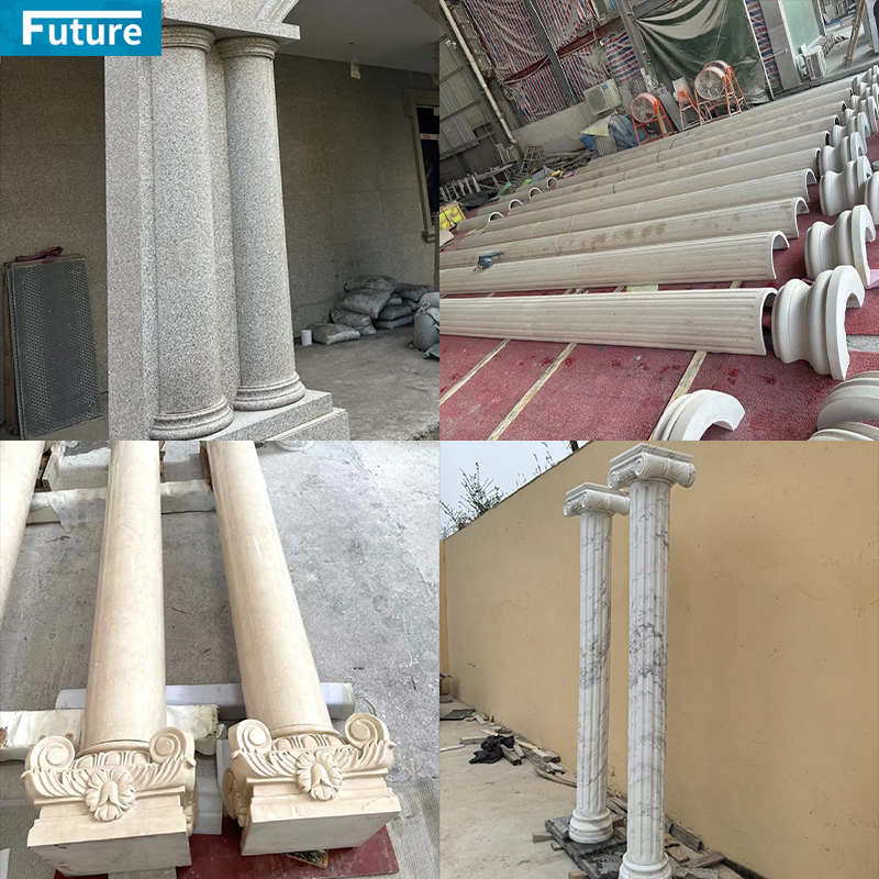 Customize Luxury Modern Interior Arabescato White Marble Roma Column Pillar Liner for Villa Hotel Lobby Decoration Project