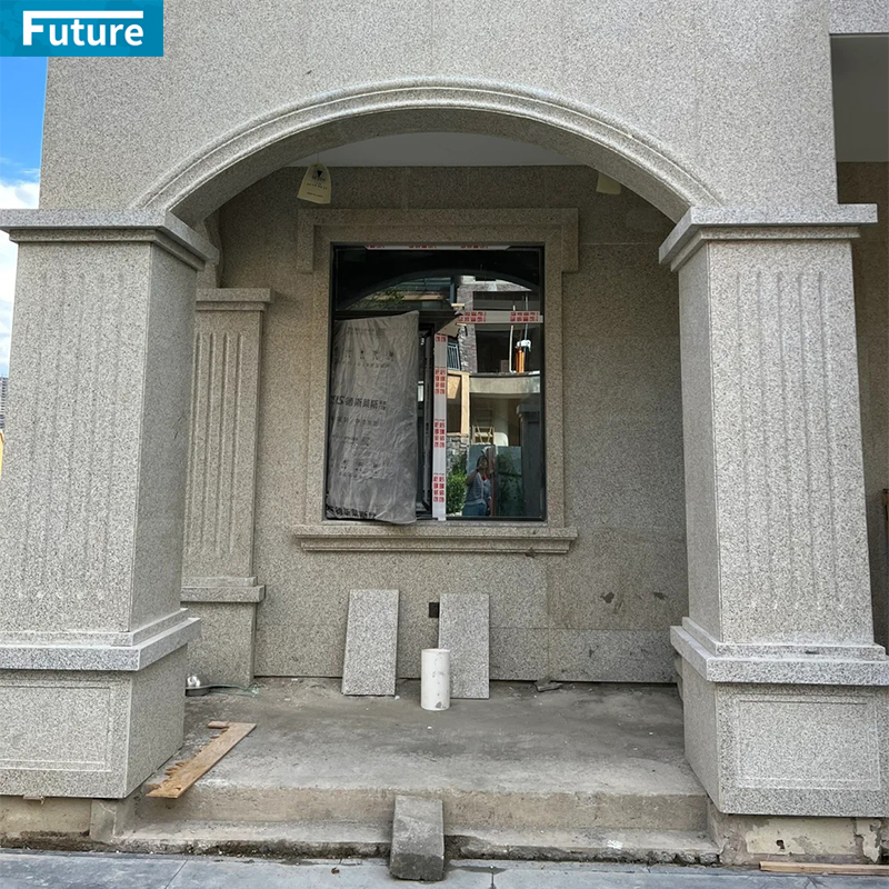 Customize Luxury Modern Design Exterior Grey Marble Square Column Pillar for Villa Hotel Lobby Decoration Project