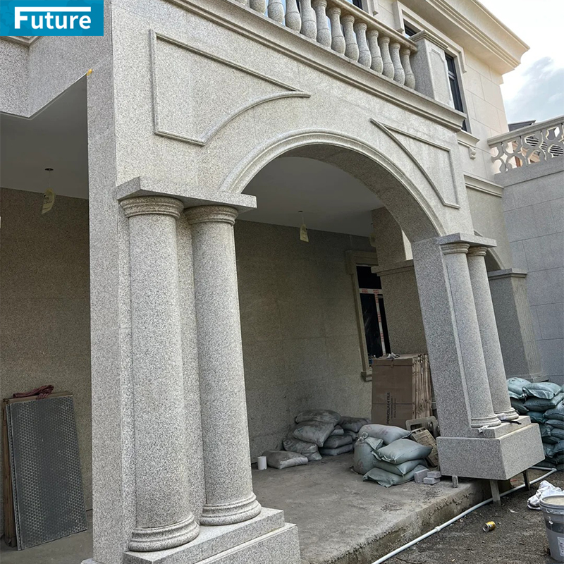 Customize Luxury Modern Design Exterior Grey Marble Square Column Pillar for Villa Hotel Lobby Decoration Project