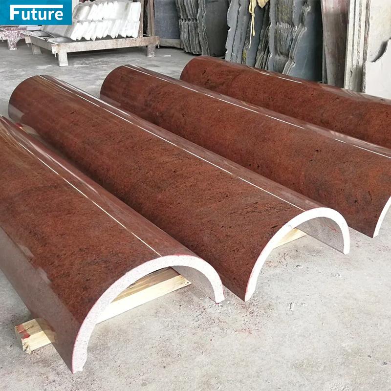 Customize Luxury Natural Rosso Red Marble Hollow Column Panel Red Marble Hollow Stone Pillar