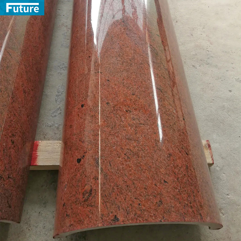 Customize Luxury Natural Rosso Red Marble Hollow Column Panel Red Marble Hollow Stone Pillar