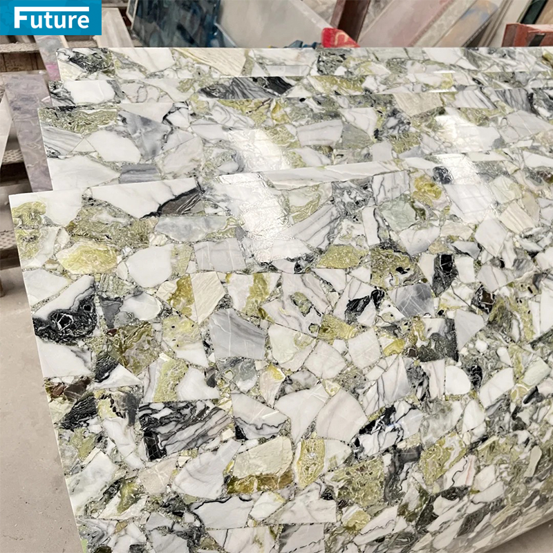 Customize Luxury Natural Calacatta Green Marble Hollow Column Panel Red Marble Hollow Stone Pillar
