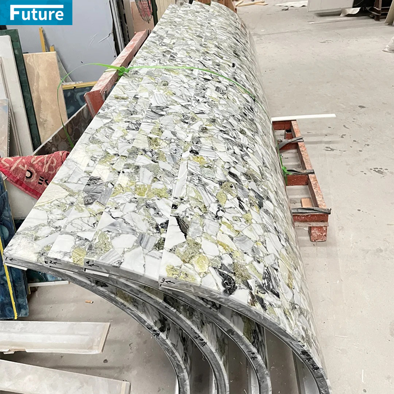 Customize Luxury Natural Calacatta Green Marble Hollow Column Panel Red Marble Hollow Stone Pillar