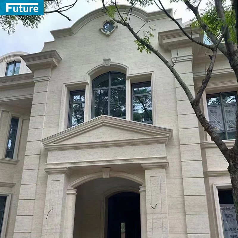 Custom Outdoor Indoor Decorative House Building Pillar Natural Stone Greek Column Beige Marble Roman Columns