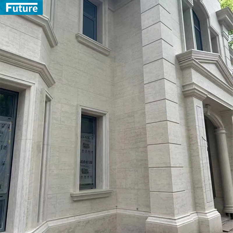 Custom Outdoor Indoor Decorative House Building Pillar Natural Stone Greek Column Beige Marble Roman Columns