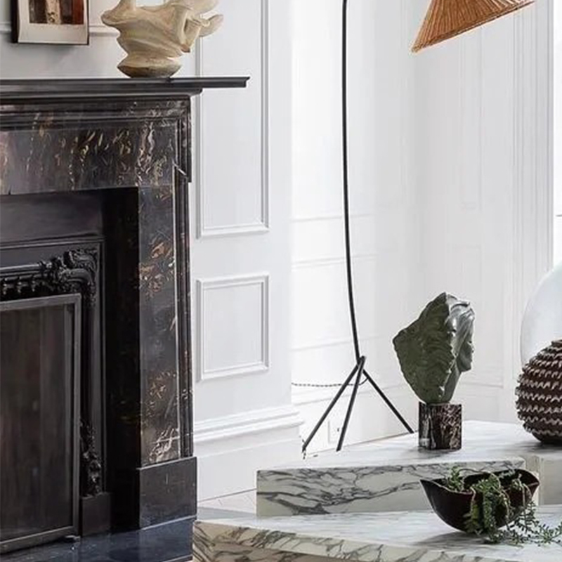 French Luxury Style Modern Natural Roso Lepanto Red Marble Fireplace Surround Mantel with Artistic Engraving for Home Decor