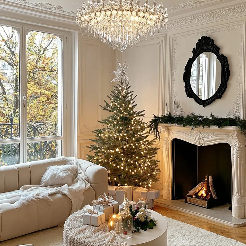 Luxury Style Natural Stone Beige Marble Fireplace Surround for Villa Livingroom Hotel Indoor Decoration