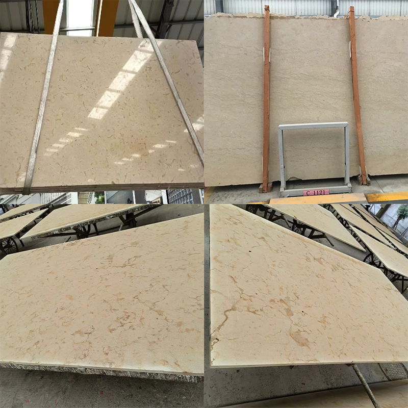 Polished Glazed Natural Beige Marble for Kitchen Island Countertop Floor Tiles Wall Panel Home Furniture