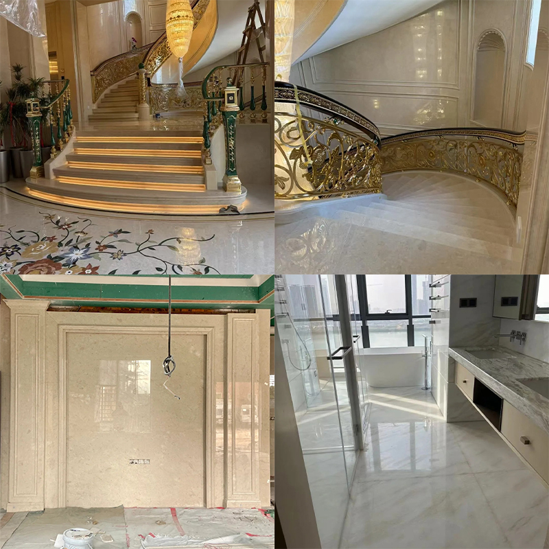 Natural Royal Beige Marble Stone for Home Decoration Project Handcrafts Home Furniture
