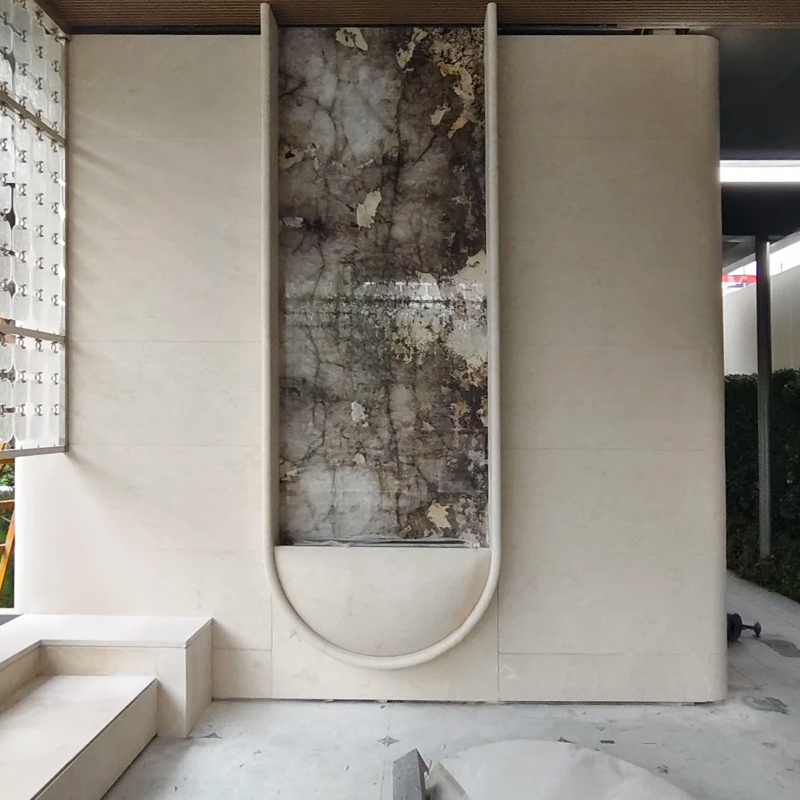 Luxury Factory Price Natural Royal Light Beige Marble Stone for Exterior Wall Panel Shopping Mall Decor Villa Engineering