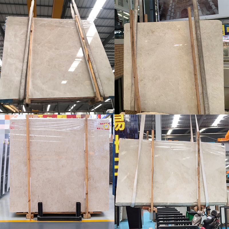 Royal Style Warm Beige Marble Stone for Villa Decoration Dining Table Kitchen Island Countertop Staircase