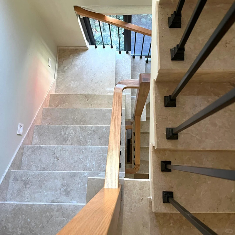 Royal Style Warm Beige Marble Stone for Villa Decoration Dining Table Kitchen Island Countertop Staircase