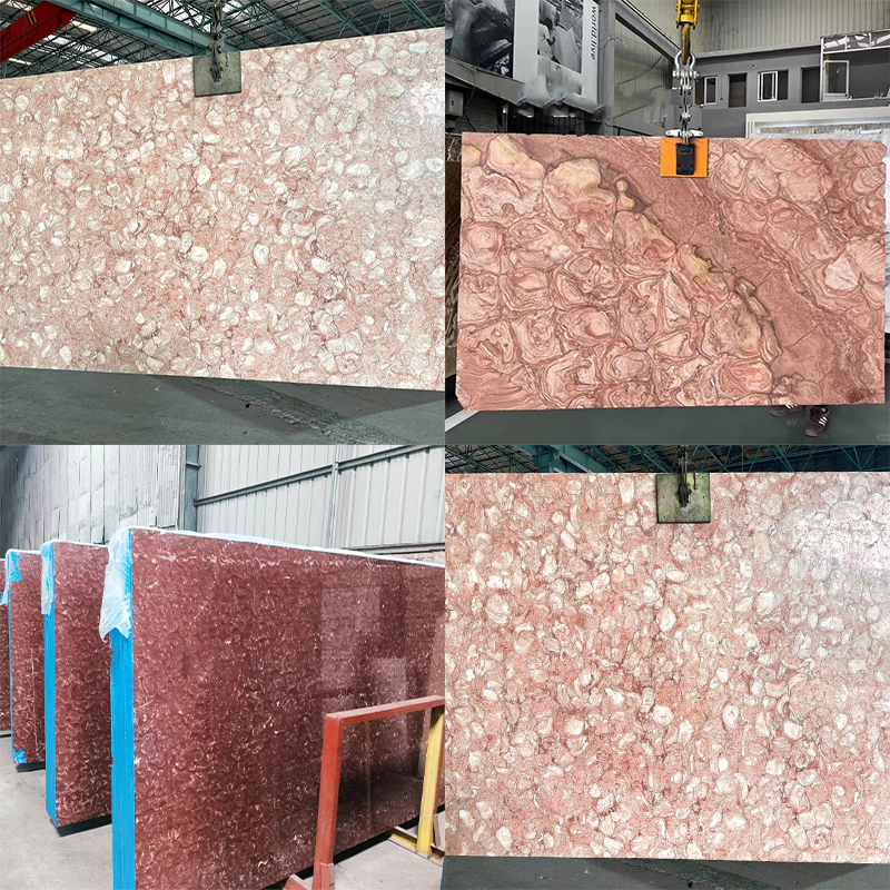 Luxury Rose Red Marble for Exterior Interior Wall Decoration Floor Tiles Villa Mansion Projects Luxury Home Furniture Wall Backlit