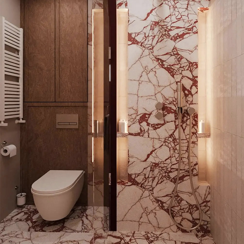 Factory Price Luxury Natural Calacatta Red Marble Slab Stone for Exterior Interior Wall Decoration Floor Tiles Villa Mansion Projects Luxury Home Furniture