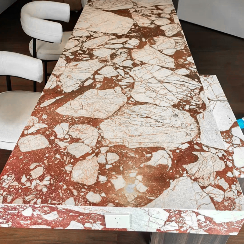 Factory Price Luxury Natural Calacatta Red Marble Slab Stone for Exterior Interior Wall Decoration Floor Tiles Villa Mansion Projects Luxury Home Furniture