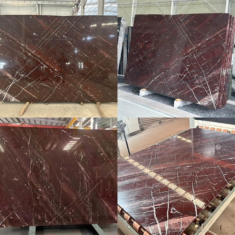 Wholesale Price Dark Verd Red Marble Stone Slab for Exterior Interior Wall Decoration Floor Tiles Villa Mansion Projects Luxury Home Furniture Kitchen Countertop