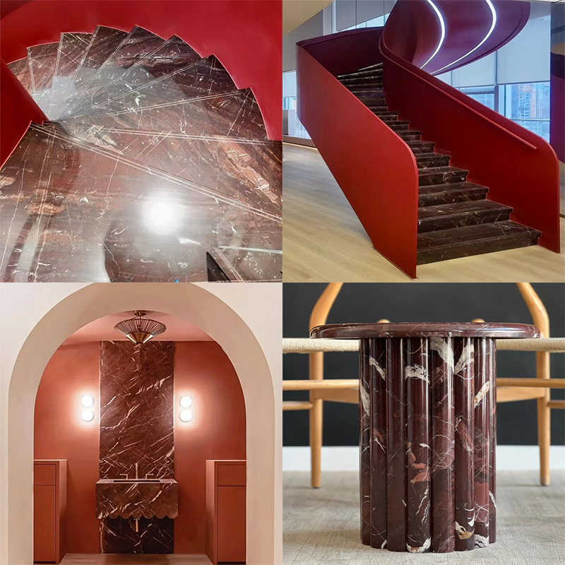 Wholesale Price Dark Verd Red Marble Stone Slab for Exterior Interior Wall Decoration Floor Tiles Villa Mansion Projects Luxury Home Furniture Kitchen Countertop