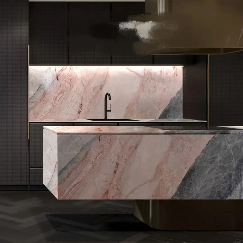Luxury Rainbow Pink Marble Stone Slab for Exterior Interior Wall Decoration Floor Tiles Villa Mansion Projects Luxury Home Furniture Kitchen Countertop