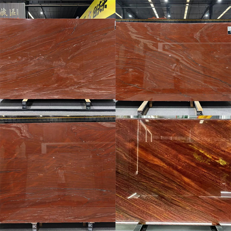 Luxury Royal Red Marble Stone Slab for Exterior Interior Wall Decoration Floor Tiles Villa Mansion Projects Luxury Home Furniture Kitchen Countertop Floor Tiles