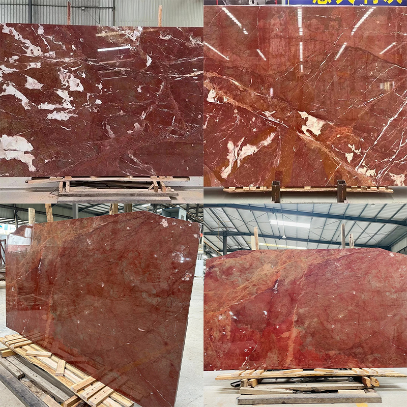 Luxury Royal Cartier Red Marble Stone Slab for Exterior Interior Wall Decoration Floor Tiles Villa Mansion Projects Luxury Home Furniture Kitchen Countertop Floor Tiles