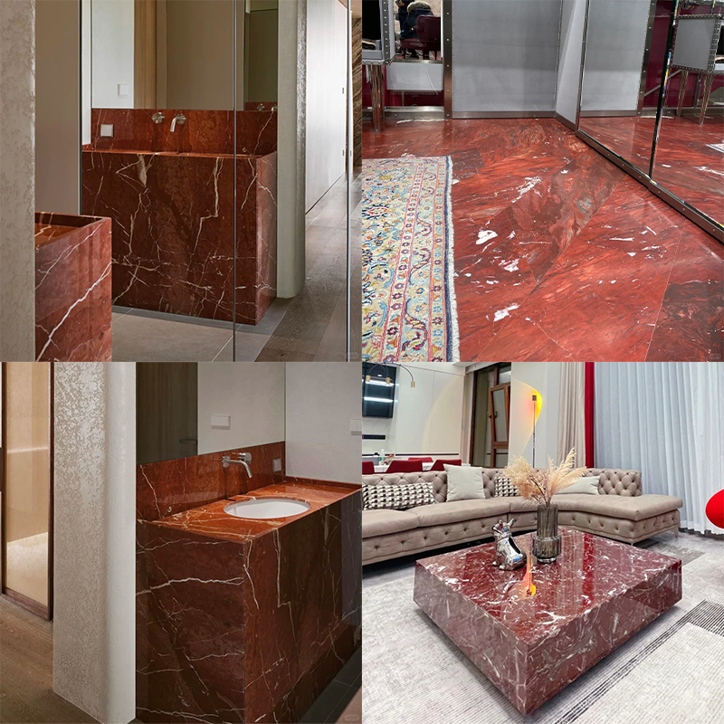 Luxury Royal Cartier Red Marble Stone Slab for Exterior Interior Wall Decoration Floor Tiles Villa Mansion Projects Luxury Home Furniture Kitchen Countertop Floor Tiles