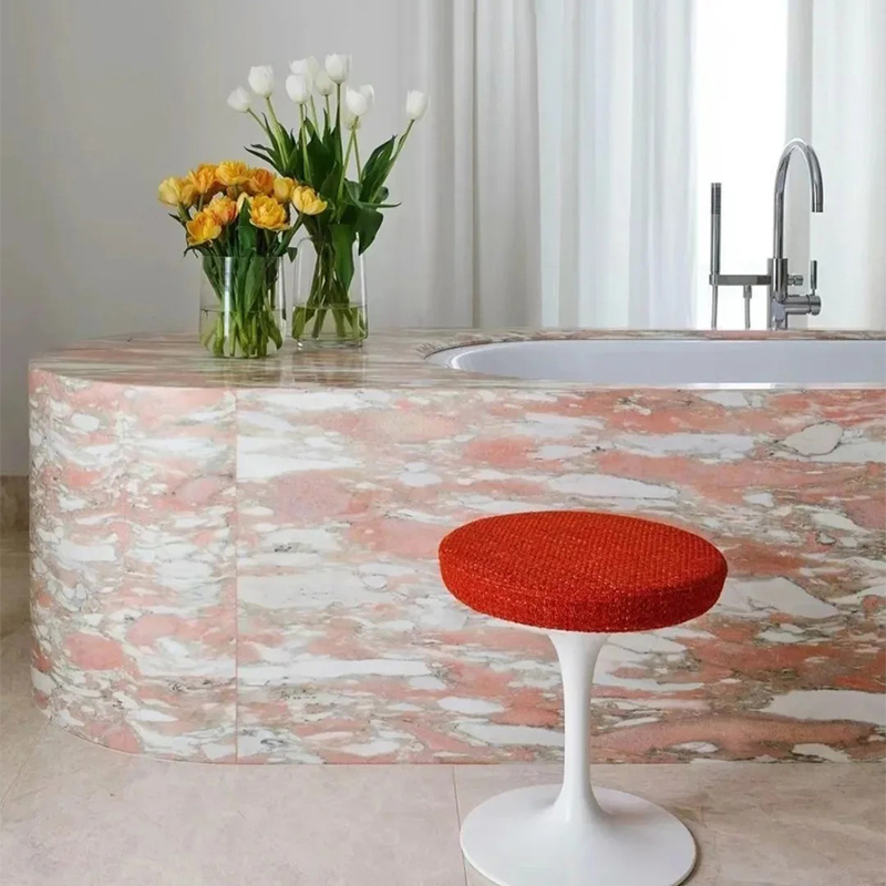 Luxury Royal Norwegian Rose Pink Marble Stone Slab for Exterior Interior Wall Decoration Floor Tiles Villa Mansion Projects Luxury Home Furniture Kitchen Countertop Floor Tiles Bathroom Vanity