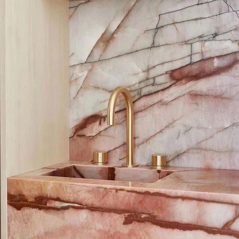 Luxury Royal Light Translucent Red Cosmopolitan Quartzite Stone Slab for Exterior Interior Wall Decoration Floor Tiles Villa Mansion Projects Luxury Home Furniture Kitchen Countertop Bathroom Vanity