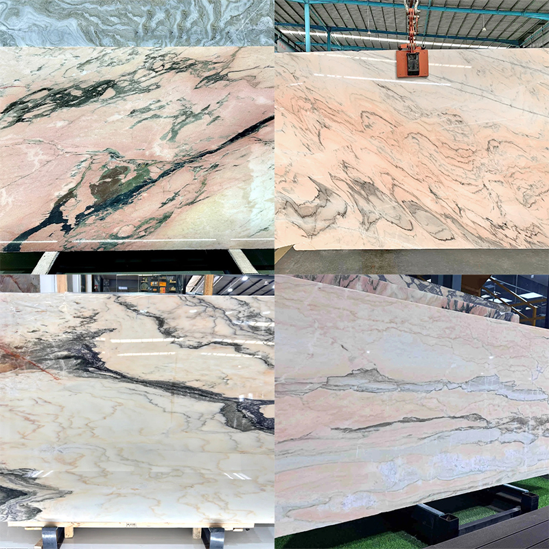Luxury Royal Smoky Pink Marble Slab for Exterior Interior Wall Decoration Floor Tiles Villa Mansion Projects Luxury Home Furniture Kitchen Countertop Bathroom Vanity