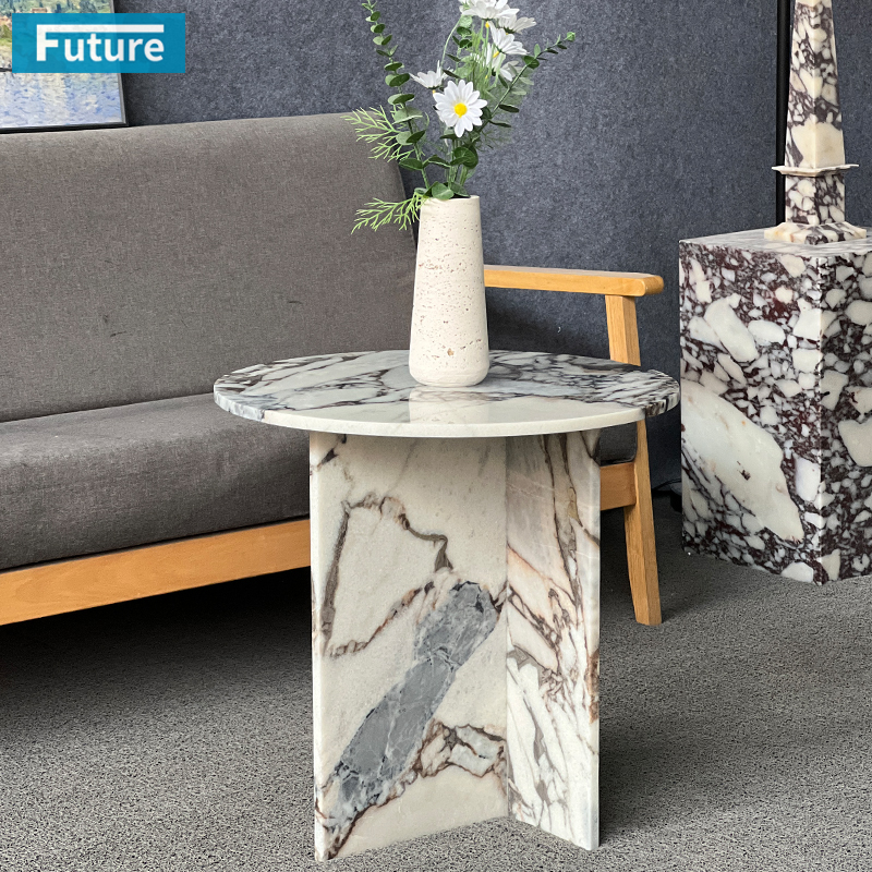 OEM/ODM Luxury Style Elephant White Marble Side Tea Table for Livingroom Diningroom Coffee Shop Luxury Furniture