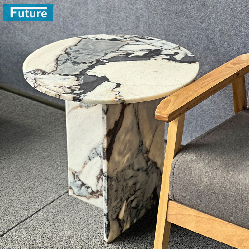 OEM/ODM Luxury Style Elephant White Marble Side Tea Table for Livingroom Diningroom Coffee Shop Luxury Furniture