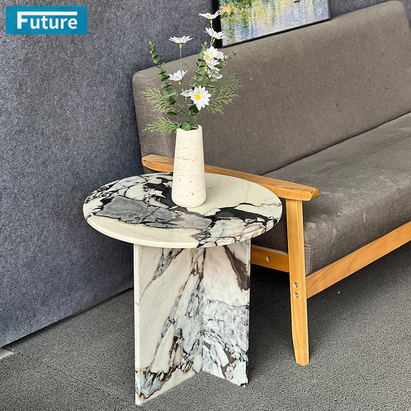 OEM/ODM Luxury Style Elephant White Marble Side Tea Table for Livingroom Diningroom Coffee Shop Luxury Furniture
