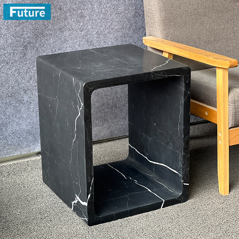 Luxury Style Nero Black Marqulina Marble Side Tea Table for Livingroom Diningroom Coffee Shop Luxury Furniture