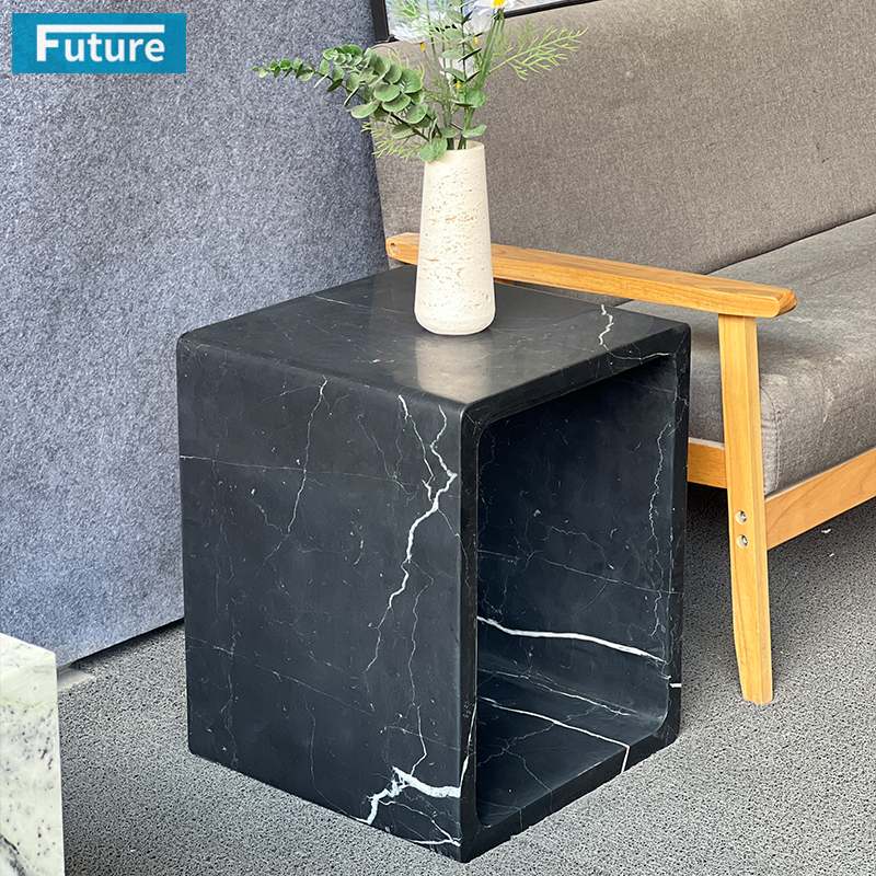 Luxury Style Nero Black Marqulina Marble Side Tea Table for Livingroom Diningroom Coffee Shop Luxury Furniture